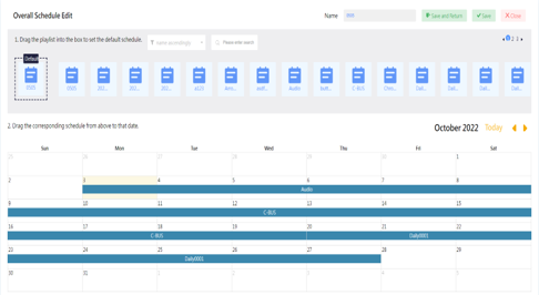 SignageCMS overall schedule